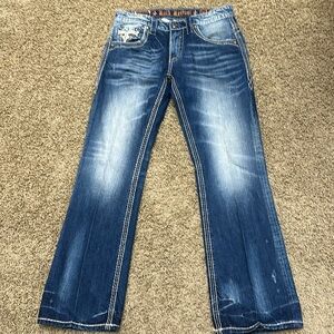 Men’s sz 34 x 33 long Floyd Rock Revival boot jean